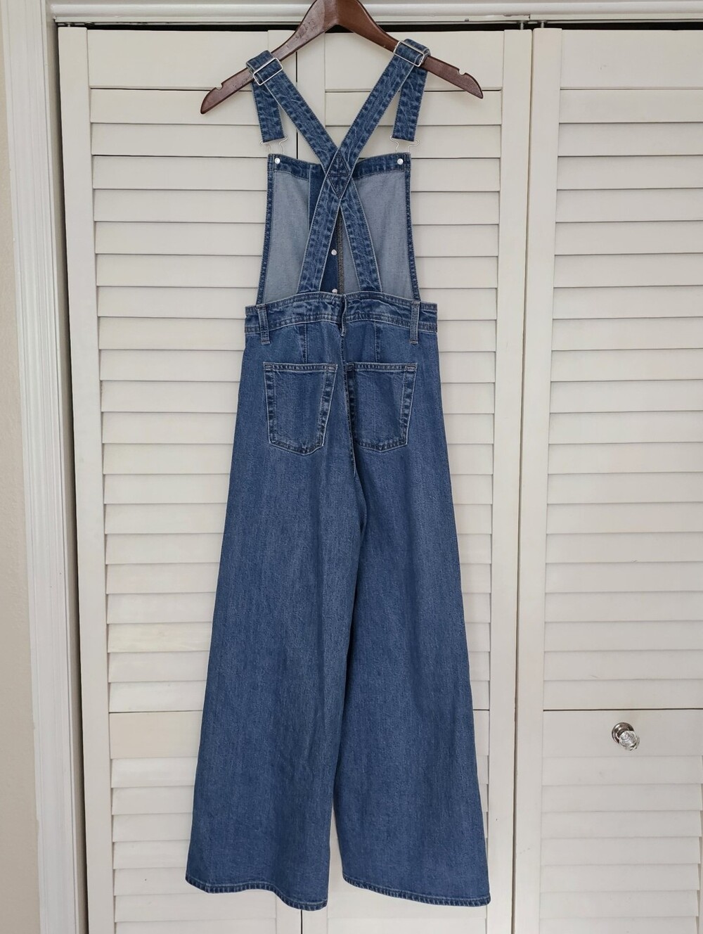 Universal Thread Denim Sailor Overalls Size 4 Medium Wash Wide Leg 29" Inseam - Picture 9 of 14